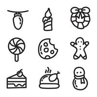 Christmas and New Year icons set for web design vector