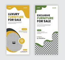 Luxury and elegant furniture sale dl flyer, leaflet design template variation of two Concept vector
