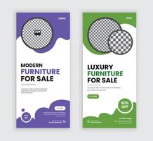 Modern and luxurious furniture sale template bundle vector