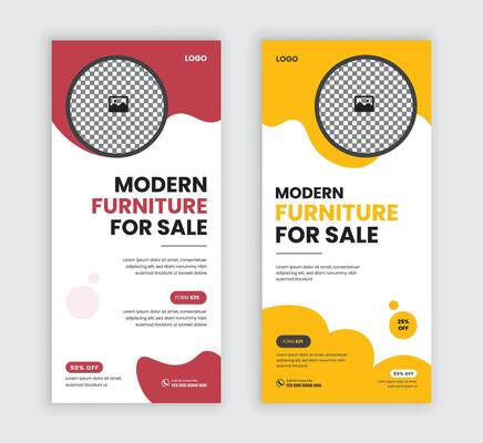 Best Minimal furniture sale Rack Card Design Template