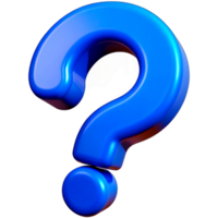 3d Question mark blue color transparent png