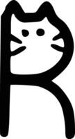 R cat logo design vector