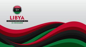 libya independence day background with flag and wavy lines vector