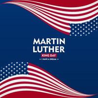 martin luther king day background with american flag illustration vector