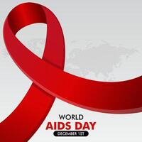 red ribbon for world aids day concept background vector