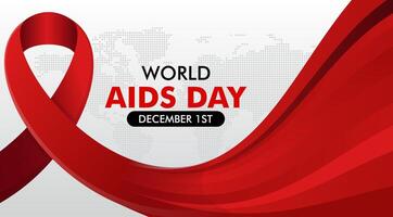 world aids day concept background with red ribbon vector