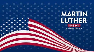 martin luther king day background with american flag vector