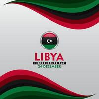 libya independence day background with flag and wavy lines vector