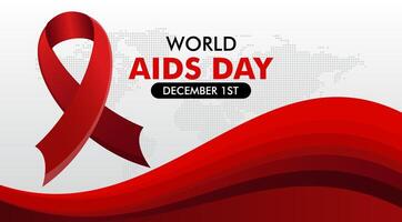 world aids day background with red ribbon vector