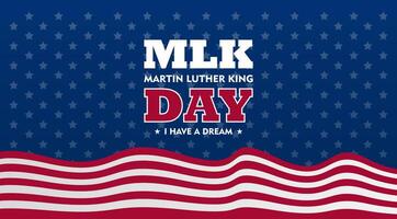martin luther king day background with american flag and text vector