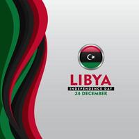 libya independence day background with flag and ribbon vector