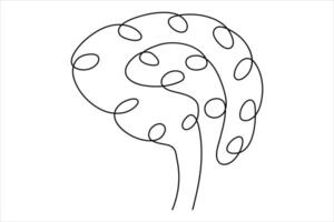 Human brain line art minimalist design brain outline ornament background vector