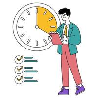 A Comprehensive Illustration of Time Management Techniques and Productivity Strategies vector
