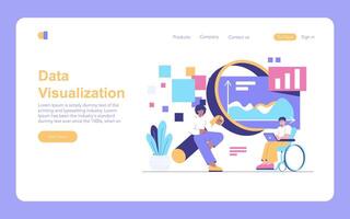 Data Science. Flat Illustration vector