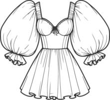 Romantic Puff Sleeve Gown Design vector