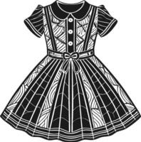 Soft A-Line Peter Pan Collar Silhouette vector