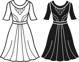 Modern Boho Maxi Outline vector