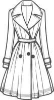Lace-Trimmed Overcoat Sketch vector