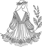 Flowing Boho Line Art vector