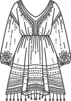 Soft Maxi Boho Outline vector