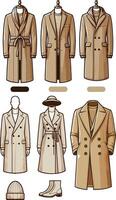 Powder Tan Beige Overcoat Design vector