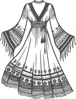 Boho Summer Dress Design vector