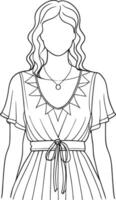 Minimalist Boho Line Art Design vector