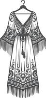 Lace-Trimmed Boho Outline vector