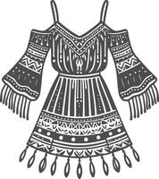 Graceful Tiered Boho Silhouette vector