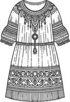 Casual Maxi Boho Design vector