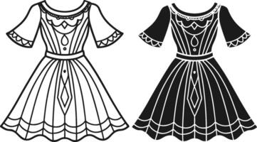 Simple Boho Flare Silhouette vector
