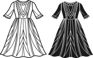 Casual Boho Silhouette Line Art vector