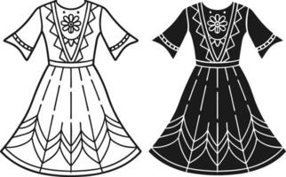 Boho Maxi Dress Silhouette vector