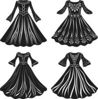 Romantic Boho Dress Sketch vector