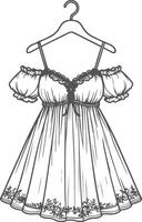 Minimal Flowy Babydoll Outline vector