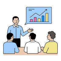2D minimalize as Stock trader using AI for predictive stock trading concept as A illustration of a stock trader using AI technology on a computer for predictive stock vector