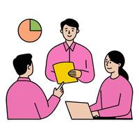 2D minimalize as Financial advisor using AI tools for stock market analysis concept as A illustration of a financial advisor using AI tools on a computer for stock ma vector