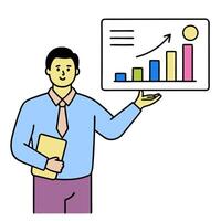 2D minimalize as Financial advisor using AI tools for stock market analysis concept as A illustration of a financial advisor using AI tools on a computer for stock ma vector