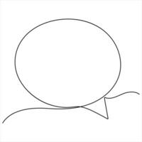 Continuous speech bubble single line drawing dialogue speech bubble border illustration vector
