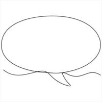 Continuous speech bubble single line drawing of dialogue speech bubble border illustration vector