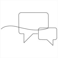 Continuous speech bubble single line art drawing dialogue speech bubble border vector