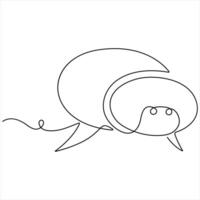 Continuous speech bubble single line drawing dialogue speech bubble border illustration vector