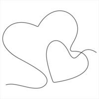 Single line continuous drawing of love sign with heart minimalist of love concept vector