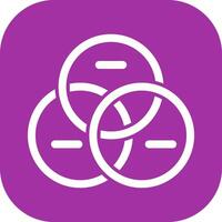 Venn Diagram Icon Design vector