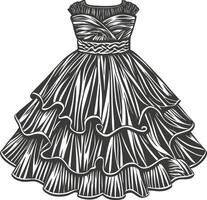 Minimal Boho Ruffle Hem Dress Design vector