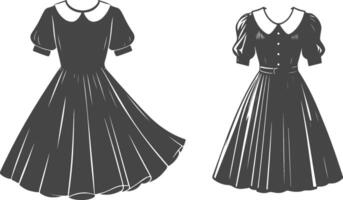 Drop Waist Peter Pan Collar Silhouette vector