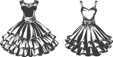 Button-Up Ruffle Hem Gown vector