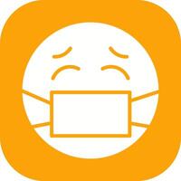 Face with Medical Mask Icon Design vector
