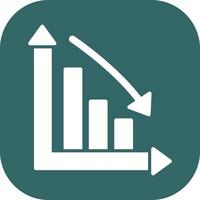 Chart Down Icon Design vector