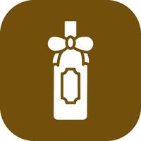 Wine Bottle with Bow Icon Design vector